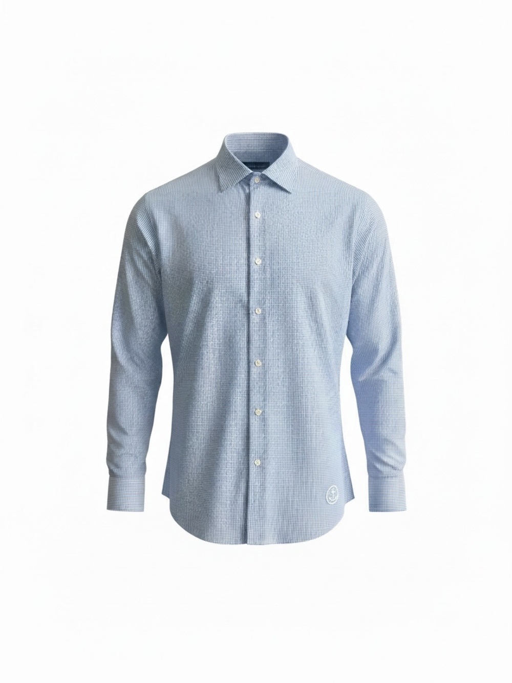 David Donahue Blue & White Check Shirt 17 1/2 34/35